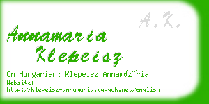 annamaria klepeisz business card